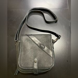 Dubarry of London leather black crossbody bag purse small saddle bag w closure